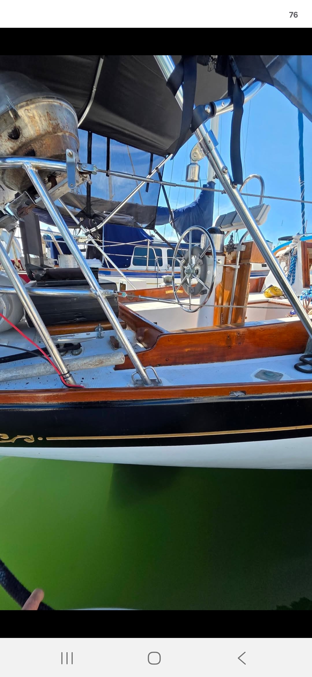 Classic Wooden Sailboat — Full Teak Restoration — before